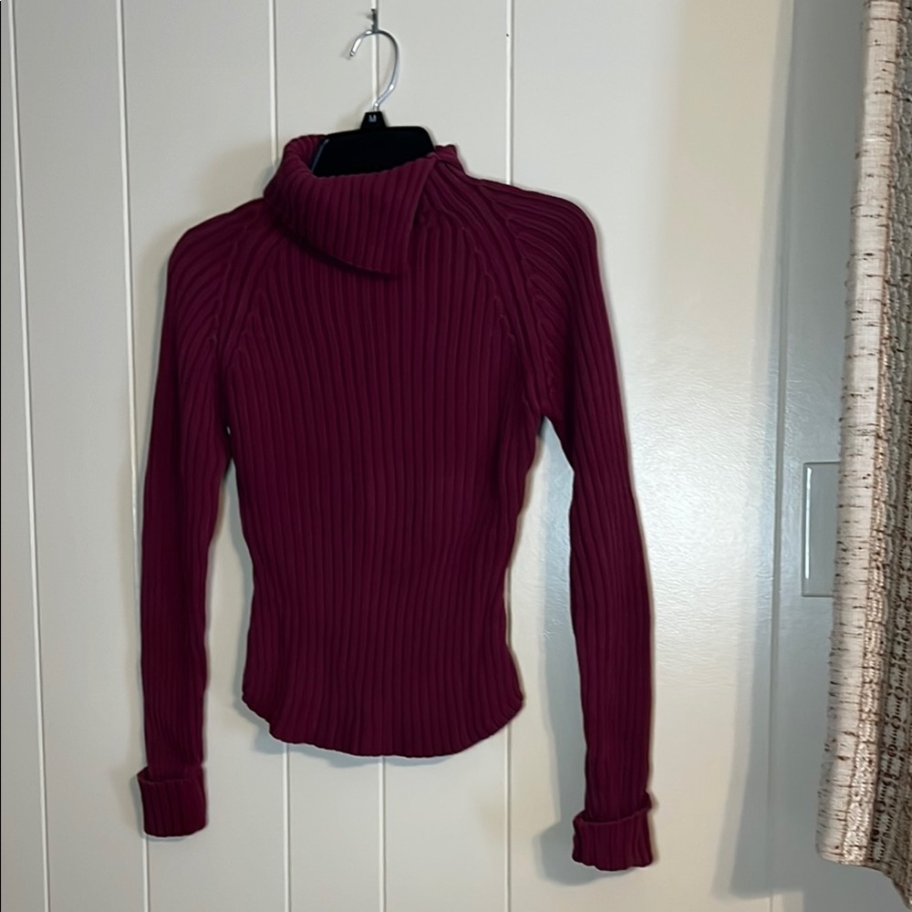 Burgundy Ribbed heavy weight Turtleneck Sweater